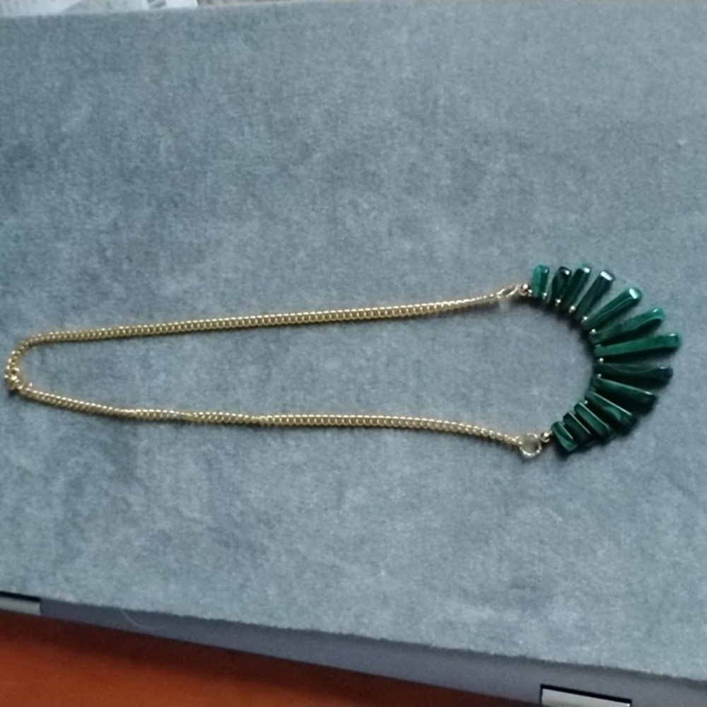Hand Crafted Genuine A Grade Graduated Malachite Focal With 18kt Gold - Picture 7 of 9